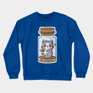 Antideprassant cat Crewneck Sweatshirt